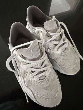 adidas Women's Light Gray Suede Athletic Sneakers